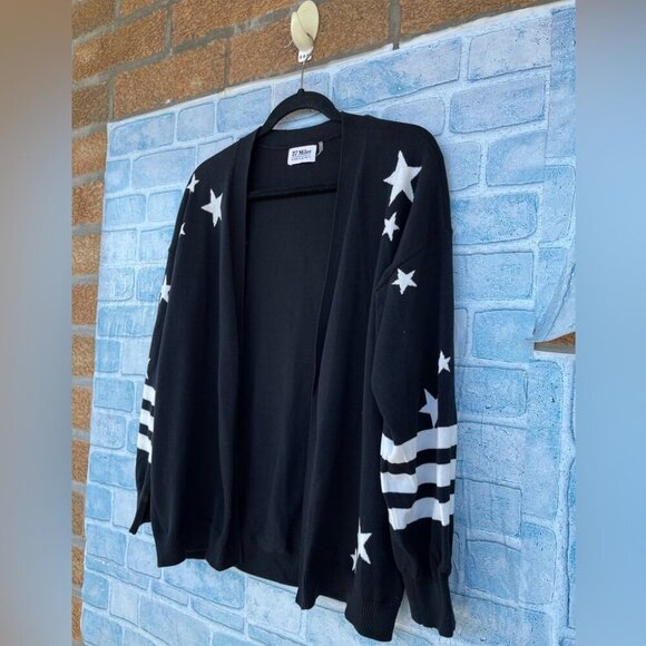27 Miles malibu Open Front Stars & Stripes Cardigan size small - Picture 2 of 7